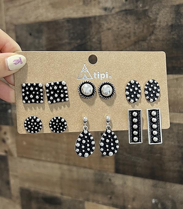 EARRINGS :: WESTERN POST EARRINGS :: Wholesale Western Bubble Concho Earrings Set