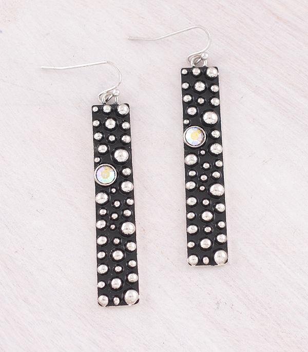 EARRINGS :: WESTERN HOOK EARRINGS :: Wholesale Western AB Stone Bar Earrings