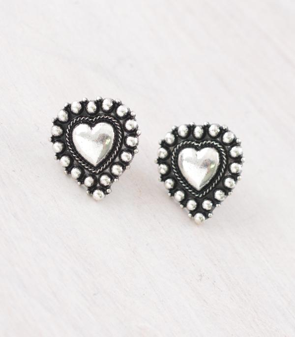 New Arrival :: Wholesale Western Heart Concho Earrings