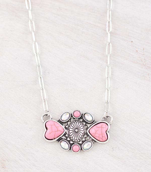 NECKLACES :: CHAIN WITH PENDANT :: Wholesale Western Heart Concho Necklace