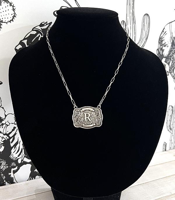 New Arrival :: Wholesale Western Initial Buckle Necklace