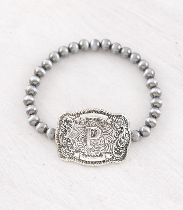 INITIAL JEWELRY :: BRACELETS | EARRINGS :: Wholesale Western Buckle Initial Navajo Bracelet