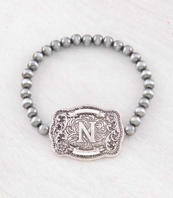 INITIAL JEWELRY :: BRACELETS | EARRINGS :: Wholesale Western Buckle Initial Navajo Bracelet