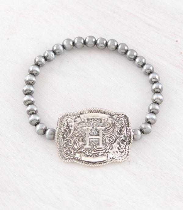 INITIAL JEWELRY :: BRACELETS | EARRINGS :: Wholesale Western Buckle Initial Navajo Bracelet