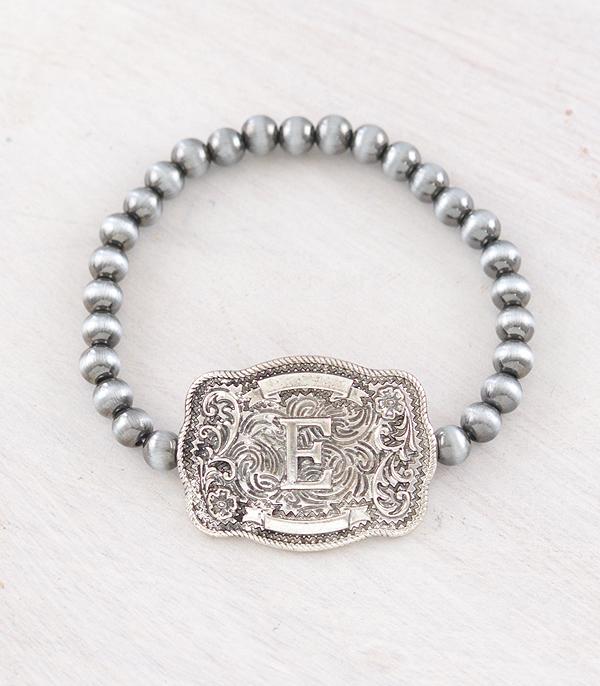 INITIAL JEWELRY :: BRACELETS | EARRINGS :: Wholesale Western Buckle Initial Navajo Bracelet