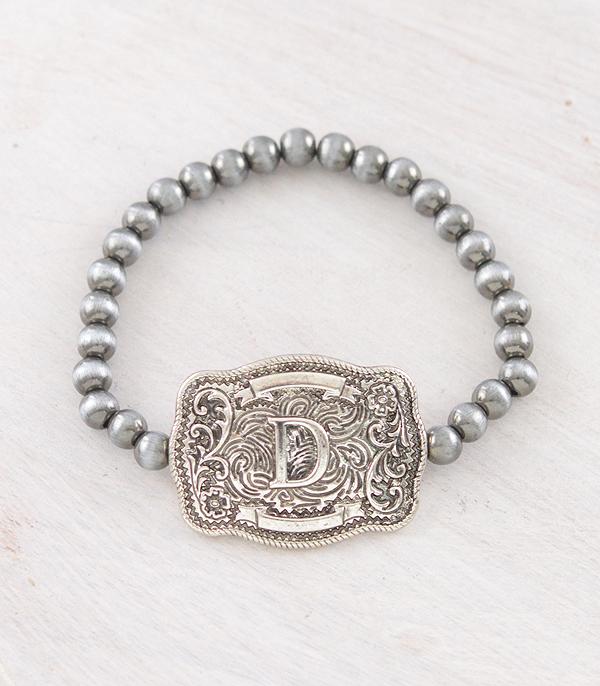 INITIAL JEWELRY :: BRACELETS | EARRINGS :: Wholesale Western Buckle Initial Navajo Bracelet