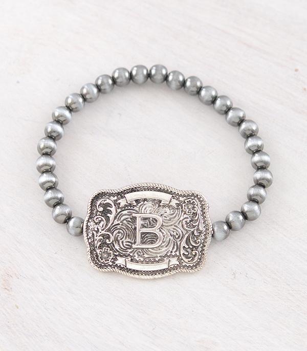 INITIAL JEWELRY :: BRACELETS | EARRINGS :: Wholesale Western Buckle Initial Navajo Bracelet