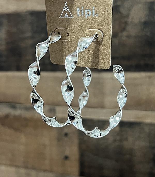 EARRINGS :: HOOP EARRINGS :: Wholesale Western Spiral Hoop Earrings