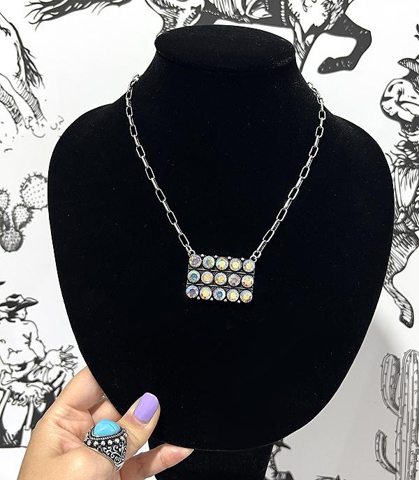NECKLACES :: CHAIN WITH PENDANT :: Wholesale Western AB Stone Necklace