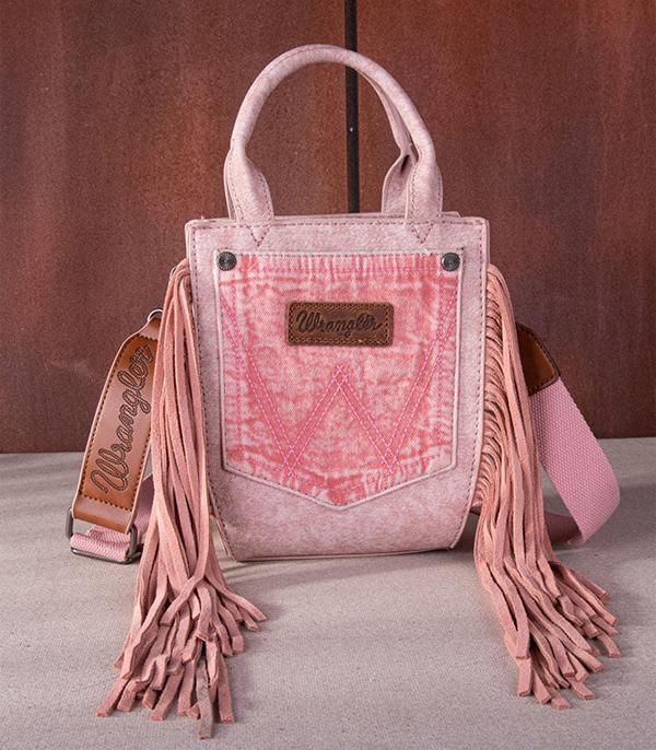 MONTANAWEST BAGS :: WESTERN PURSES :: Wholesale Wrangler Denim Fringe Crossbody Tote