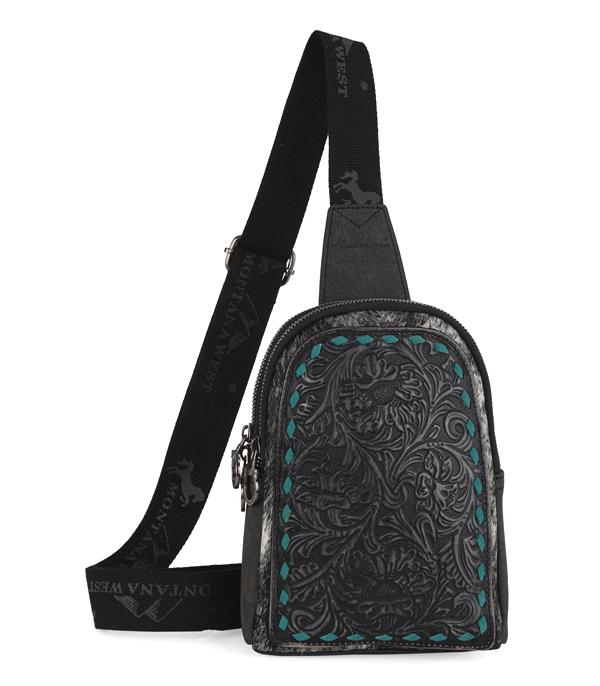 HANDBAGS :: BACKPACK l SLING BAG :: Wholesale Montana West Floral Tooled Sling Bag