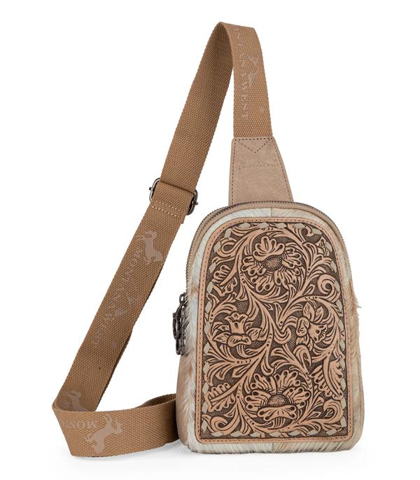 HANDBAGS :: BACKPACK l SLING BAG :: Wholesale Montana West Floral Tooled Sling Bag
