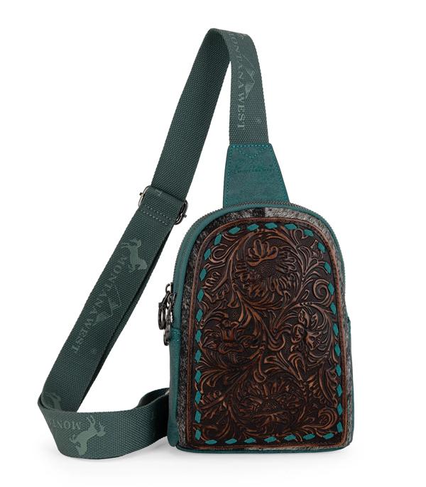 HANDBAGS :: BACKPACK l SLING BAG :: Wholesale Montana West Floral Tooled Sling Bag