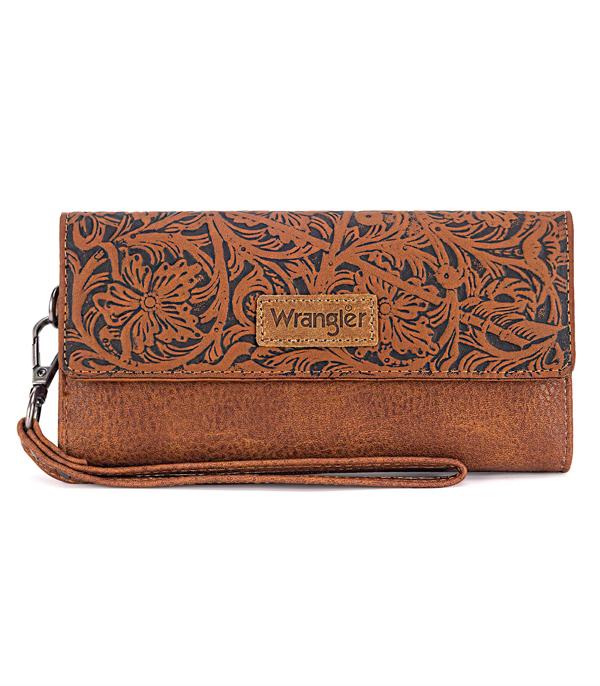 WHAT'S NEW :: Wholesale Wrangler Floral Tooled RFID Wristlet