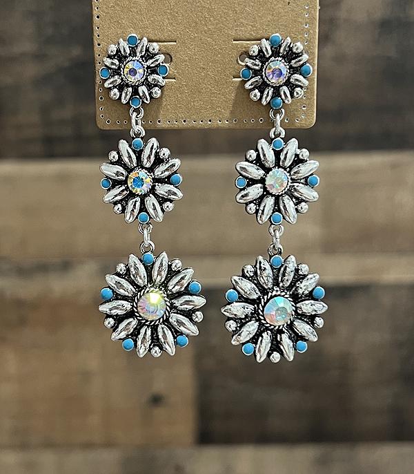 WHAT'S NEW :: Wholesale Western Ab Stone Concho Earrings