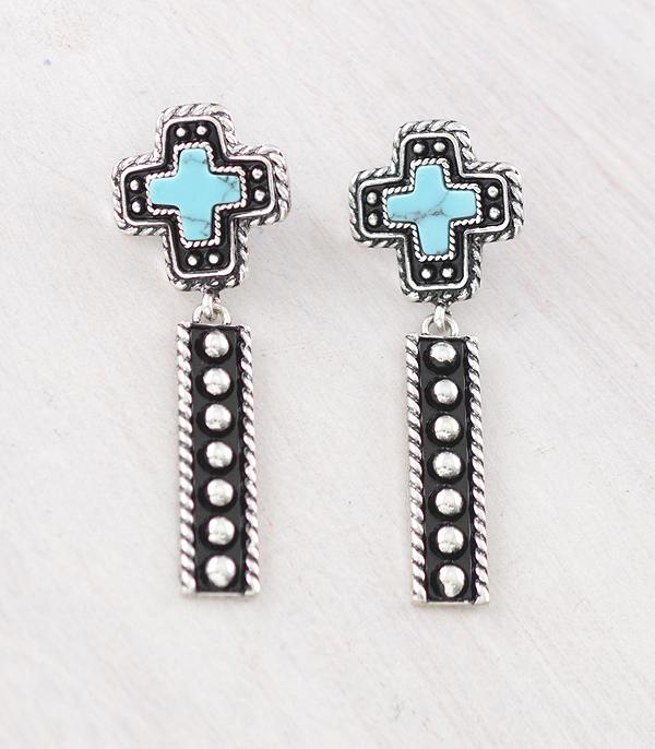 WHAT'S NEW :: Wholesale Turquoise Cross Concho Earrings
