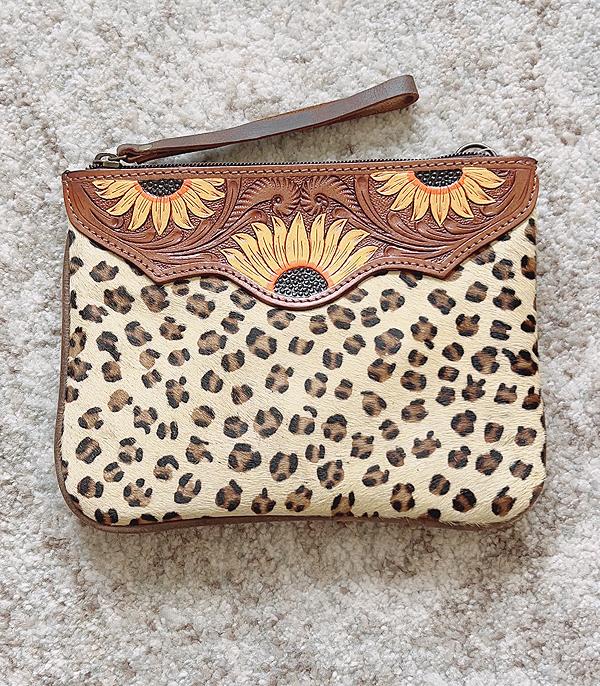 New Arrival :: Wholesale Western Sunflower Leopard Tooling Clutch