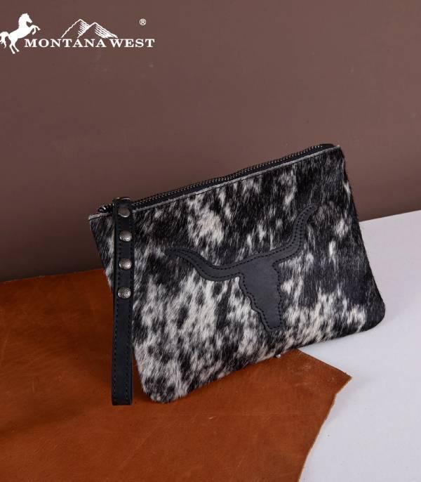 New Arrival :: Wholesale Montana West Cowhide Leather Wristlet