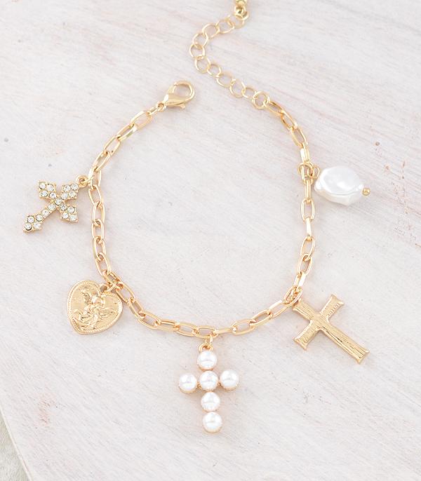 New Arrival :: Wholesale Trending Cross Charm Bracelet