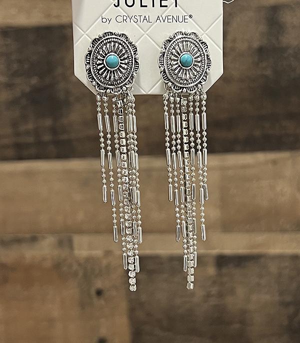 EARRINGS :: WESTERN POST EARRINGS :: Wholesale Western Concho Tassel Earrings