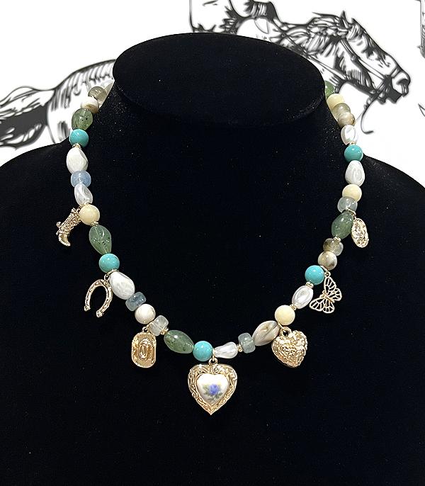 New Arrival :: Wholesale Semi Stone Charm Necklace
