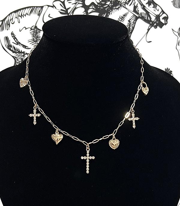NECKLACES :: TRENDY :: Wholesale Trending Cross Charm Necklace