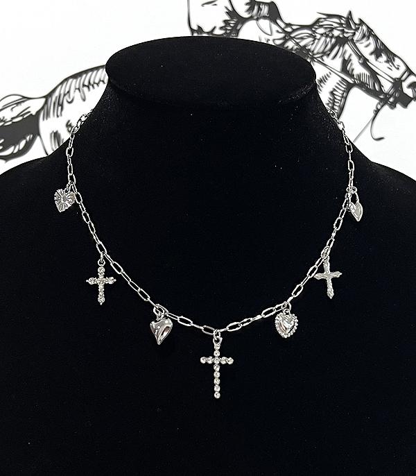 NECKLACES :: TRENDY :: Wholesale Trending Cross Charm Necklace