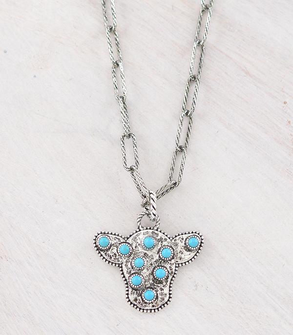 NECKLACES :: WESTERN TREND :: Wholesale Western Cow Pendant Necklace