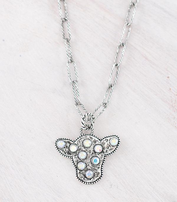 NECKLACES :: WESTERN TREND :: Wholesale Western Cow Pendant Necklace