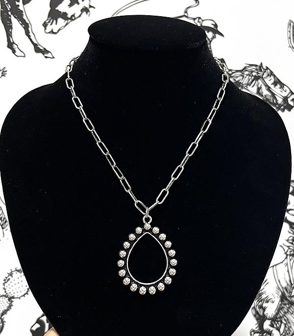 NECKLACES :: WESTERN TREND :: Wholesale Western Bubble Concho Teardrop Necklace
