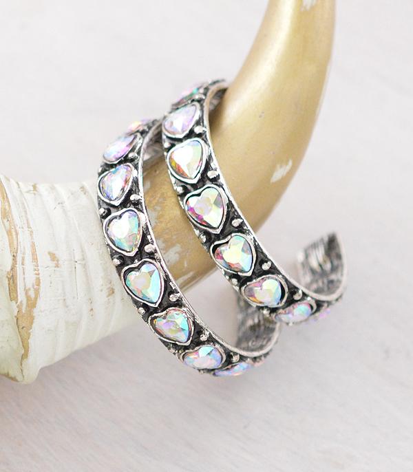 New Arrival :: Wholesale Western Heart Hoop Earrings