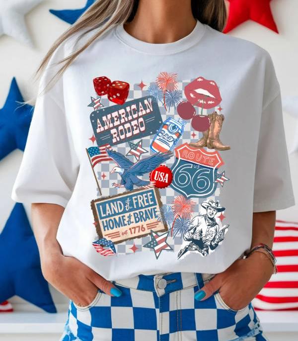 New Arrival :: Wholesale Western USA Collage Oversized Tshirt