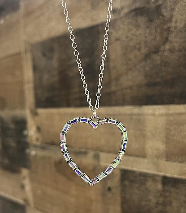 New Arrival :: Wholesale Tipi AB Stone Heart Necklace
