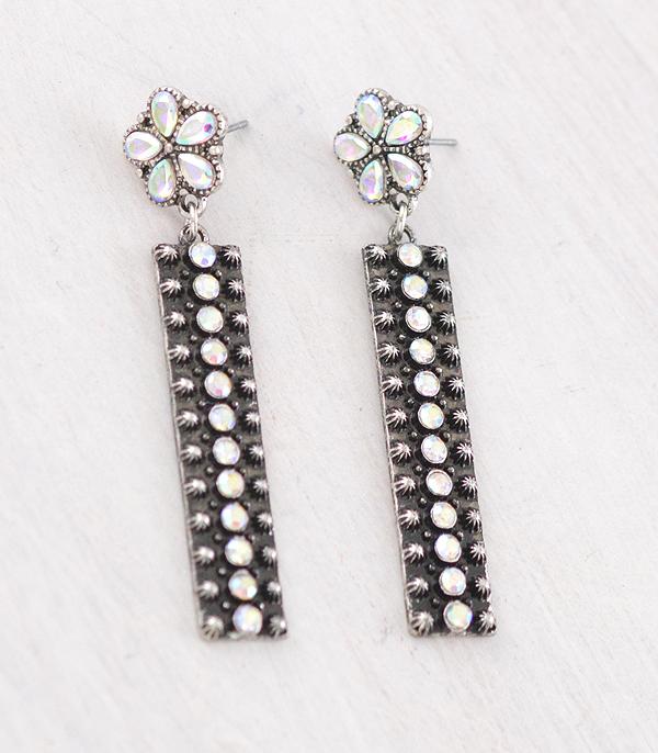New Arrival :: Wholesale Western AB Stone Bar Earrings