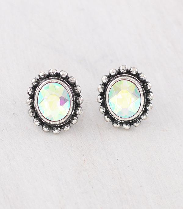 New Arrival :: Wholesale Western AB Stone Concho Earrings
