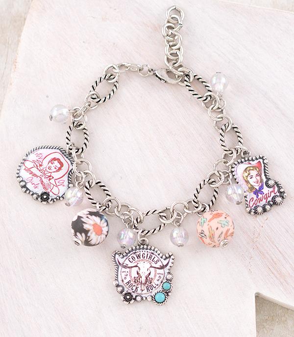 New Arrival :: Wholesale Western Cowgirl Charm Bracelet