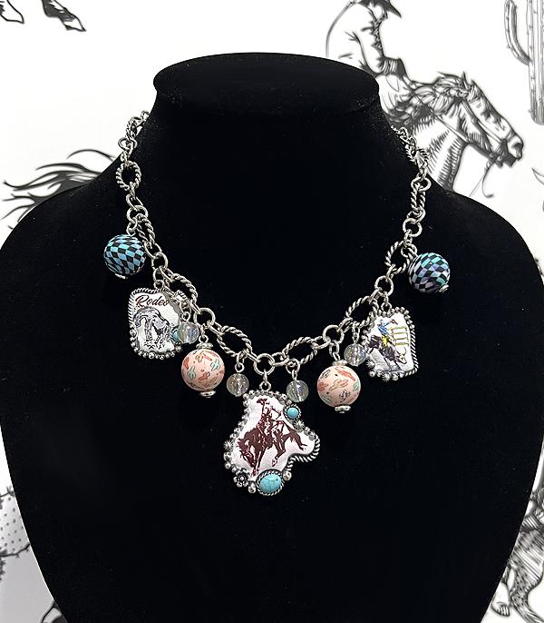 New Arrival :: Wholesale Western Cowboy Charm Necklace