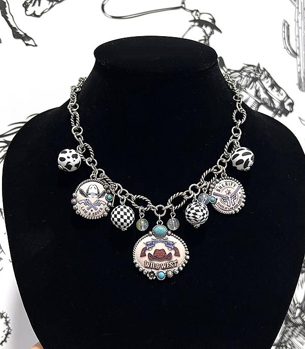 New Arrival :: Wholesale Western Wild West Charm Necklace