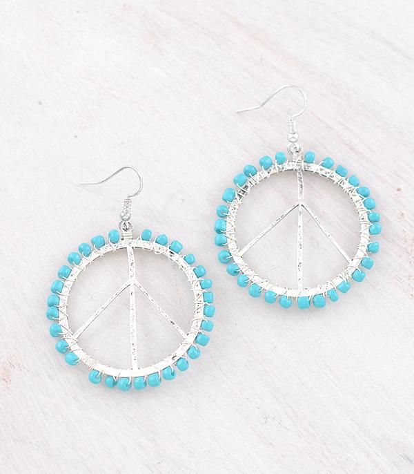 New Arrival :: Wholesale Western Beaded Peace Earrings