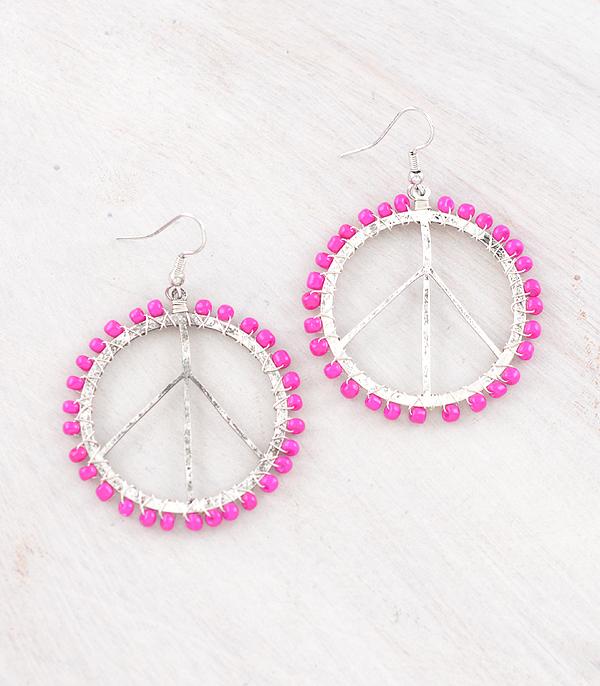 New Arrival :: Wholesale Western Beaded Peace Earrings