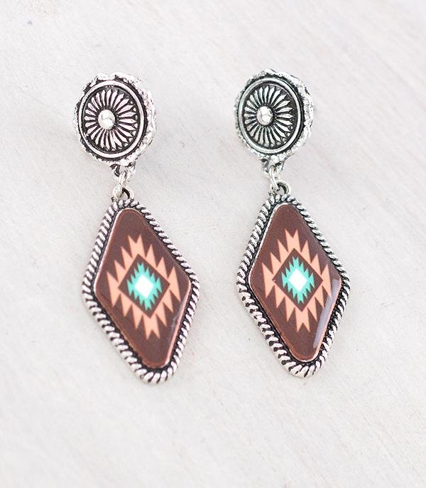 New Arrival :: Wholesale Western Aztec Concho Post Earrings