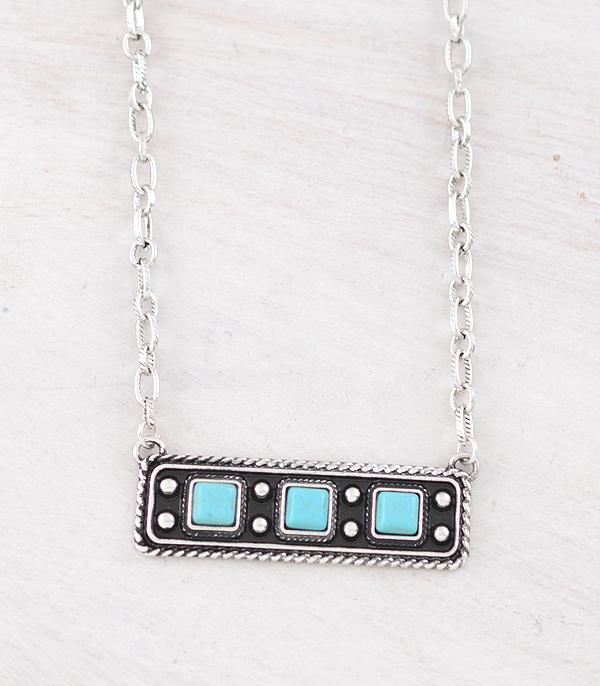 New Arrival :: Wholesale Western Turquoise Bar Necklace