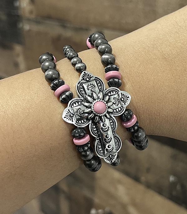 New Arrival :: Wholesale Western Cross Navajo Pearl Bracelet