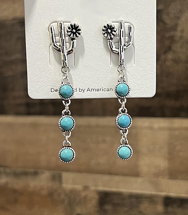 New Arrival :: Wholesale Western Turquoise Drop Earrings