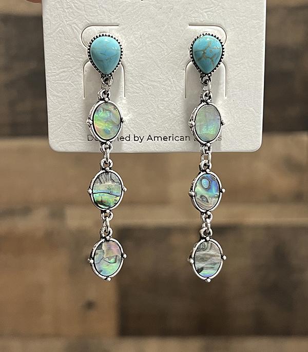 New Arrival :: Wholesale Western Avalone Shell Earrings