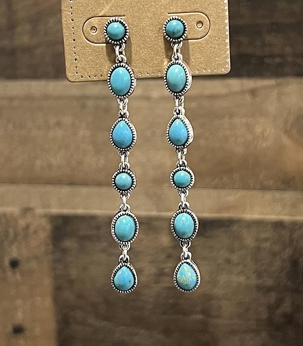 New Arrival :: Wholesale Western Turquoise Drop Earrings