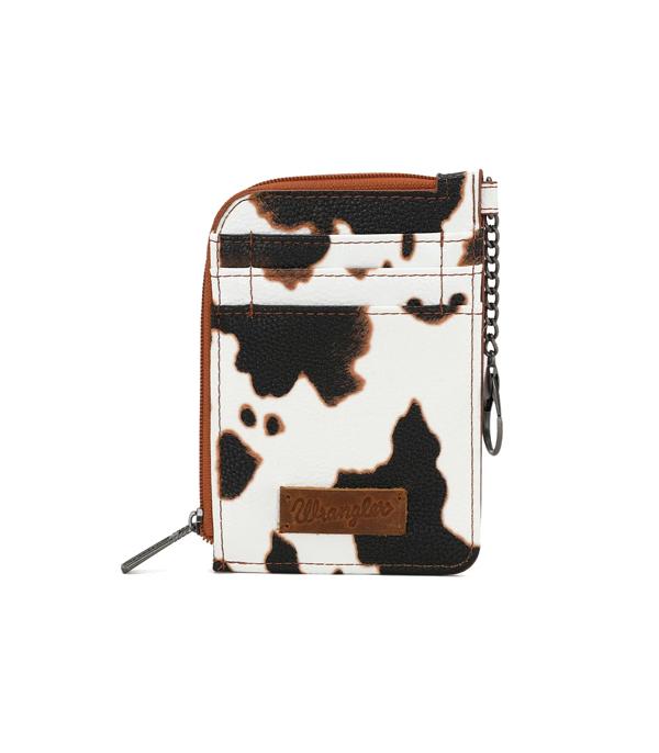 MONTANAWEST BAGS :: WALLETS I SMALL ACCESSORIES :: Wholesale Wrangler Cow Print Mini Zip Card Case