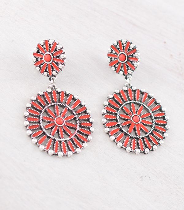 New Arrival :: Wholesale Western Concho Dangle Earrings
