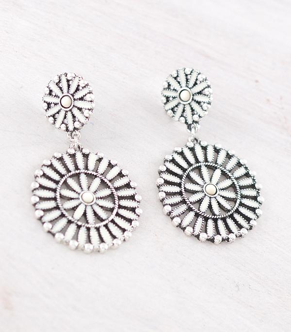 New Arrival :: Wholesale Western Concho Dangle Earrings