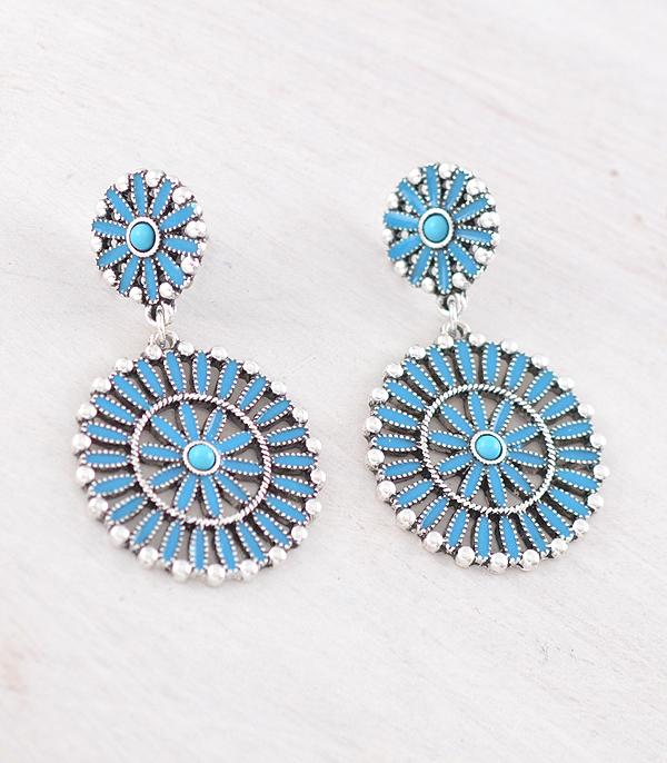 New Arrival :: Wholesale Western Concho Dangle Earrings